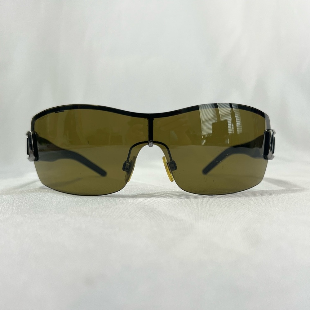 Burberry Sunglasses 3037 Shield Style Silver/Gray Buckle Italy